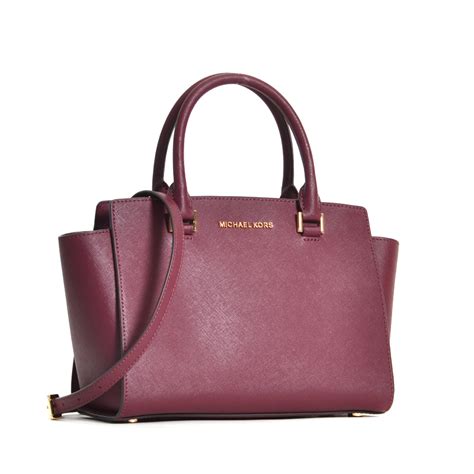 michael michael kors selma leather satchel bag merlot